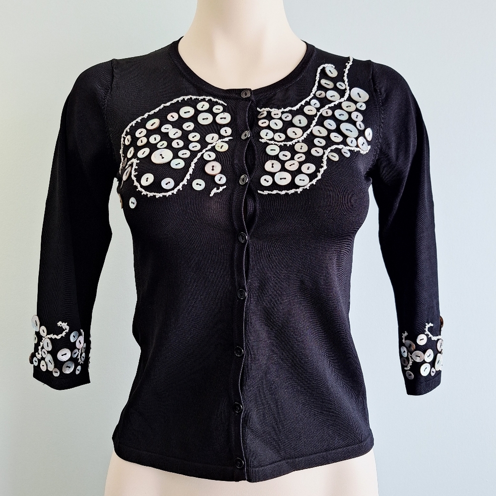 4️⃣/$2️⃣9️⃣ Sandra Angelozzi Black Women's Cardigan